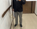 名創(chuàng)優(yōu)品（MINISO）涼感冰絲褲子男夏季新款舒適透氣顯高顯瘦直筒休閑褲 深灰 L 曬單實(shí)拍圖
