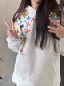 魯雅爾美式重磅印花連帽衛(wèi)衣女早秋季新款寬松設(shè)計(jì)感小眾高街上衣服情侶 白灰色 L 建議100斤到120斤 曬單實(shí)拍圖