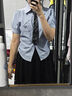 緋垚兩件套裝jk制服女夏季韓系條紋襯衫短袖上衣學(xué)院風(fēng)高腰半身裙子 兩件套-帶領(lǐng)帶【襯衫+半身裙】 M 建議91-105左右穿 曬單實(shí)拍圖
