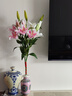 泰錦瑞假花仿真花客廳擺花瓶花束長(zhǎng)枝百合花餐桌客廳裝飾塑料花絹花插花 粉色 3花頭1花苞高97cm 1支 曬單實(shí)拍圖