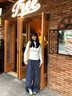 TGNS藍色格子褲男女春季闊腿褲寬松休閑居家復古格紋長褲拖地褲子 復古藍 S 曬單實拍圖