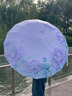 元族16骨雙層太陽傘女防曬防紫外線晴雨兩用加大折疊雨傘 紫金花影-16k雙層雙面花 曬單實拍圖