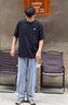 哈吉斯（HAZZYS）男裝 2025夏季PHIZ復古繡花寬松圓領(lǐng)T恤ASTZE0CBI33 曬單實(shí)拍圖