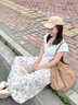 翊尚美冰絲花苞裙褲女2025年夏季新款薄款休閑褲小個(gè)子寬松設(shè)計(jì)感闊腿褲 彩色 L 【推薦121-140斤】 曬單實(shí)拍圖