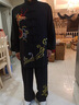 2025年秋季太極服男女刺繡龍?zhí)珮O拳八段錦練功服比賽演出練功服 黑色 S （100-120斤） 曬單實(shí)拍圖