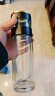 玻璃杯男士泡茶杯高硼硅玻璃材質(zhì)高檔便攜車載水杯茶水分離茶杯子 【茶水分離+智能顯溫】黑色400ml 曬單實拍圖