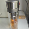 閩藍藍雙層玻璃杯茶水分離男士一鍵開(kāi)蓋便攜車(chē)載高硼硅耐高溫防摔泡茶杯 鋼本灰500ml【提繩款+升級加厚】 曬單實(shí)拍圖
