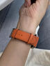 KZD適用蘋果真皮表帶手S10愛馬仕iwatch9/8/7se夏天款高級ultra2 愛馬橙 新品適用iWatch S10 46mm 曬單實(shí)拍圖
