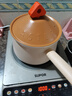 Jeetee吉特陶瓷不粘奶鍋寶寶嬰兒專用健康輔食鍋蒸煮燜燉一體平底小奶鍋 【0氟陶瓷抗菌】咖色奶鍋 18cm 曬單實(shí)拍圖