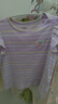 巴拉巴拉童裝寶寶t恤女童短袖兒童上衣夏新款條紋t甜美小飛袖 紫色調00477 90 曬單實(shí)拍圖