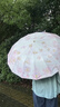 愛上雨高顏值折疊雨傘太陽傘遮陽傘女彩膠防曬防紫外線遮陽晴雨兩用雨傘 【彩膠款】16骨粉金蝴蝶-仿木柄 曬單實拍圖