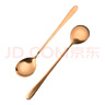 皇銅匠純黃銅純紫銅筷子白癜風(fēng)補(bǔ)銅餐具銅勺子飯勺銅湯勺銅碗銅筷銅水杯 長柄銅勺 曬單實(shí)拍圖