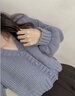 DGOV小個子短款V領(lǐng)毛衣外套開衫女秋季寬松顯瘦單排扣長袖針織上衣女 米白色 S 80-95斤 曬單實拍圖
