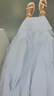 百圖betu女裝2025夏季新款連衣裙浪漫海鹽藍(lán)燈籠袖腰帶裙子女2503T92 淺蘭 S 曬單實(shí)拍圖