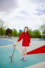 moonkids童裝女童衛(wèi)衣套裝裙2025秋季新款兒童紅色衛(wèi)衣長(zhǎng)袖裙子秋裝兩件套 17165紅色套裝 160 cm 曬單實(shí)拍圖