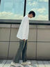 SPAO韓國同款重磅純棉長袖T恤男女同款春秋純色休閑上衣SPDX25SD01LD 白#純色 XL 曬單實(shí)拍圖