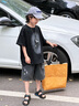 G.DUCKKIDS童裝男童夏季套裝新款兒童短袖男孩衣服中大童漸變短袖短褲兩件套 黑色 120 建議110-120cm6-7歲 曬單實拍圖