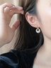 Jay新中式平安扣耳環(huán)女耳墜和田玉旗袍耳飾送長輩送媽媽生日禮物 曬單實拍圖