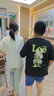 Lee Srtroi白色寬松短袖t恤男士夏季純棉重磅2025新款青少年情侶半袖上衣服 活性黑 3XL 約175-190斤可穿 曬單實拍圖