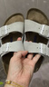 BIRKENSTOCK勃肯德國進口女款牛皮絨面革軟底白色Arizona雙扣拖鞋 復古白色窄版1024516 37 曬單實拍圖