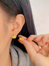 KZD老鳳凰品質(zhì)999金包銀三生有幸黃金色耳釘七夕情人節(jié)送女友老婆送 純金三生有幸耳釘+證老鳳祥品質(zhì) 曬單實(shí)拍圖