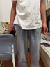 唐獅（TonLion）2025夏季薄款男牛仔褲直筒寬松百搭闊腿休閑褲 淺藍(lán)  M  曬單實(shí)拍圖