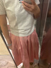ELAND衣戀半身裙女甜美芭蕾風松緊高腰純棉百褶長裙2024夏季新品 粉色(25)Pink S 160 曬單實拍圖