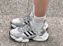 adidas輕松鞋 MEGASTRIDE超輕緩震回彈厚底增高老爹鞋阿迪達(dá)斯   晶白/灰色/深灰   38.5 曬單實(shí)拍圖