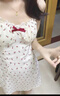 莫代爾慕斯玫瑰吊帶睡裙女夏純欲小性感法式花邊短裙帶胸墊25新品家居服 曬單實(shí)拍圖