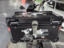 星騎俠裂行pcx160摩托車尾箱uy125uu鋁合金尾箱巧格i電動(dòng)車小牛n1后備箱 65黑色版花+內(nèi)襯+車貼+碳鋼底座 曬單實(shí)拍圖
