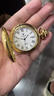 鉆石上海鉆石牌手表全自動(dòng)機械懷表日歷復古翻蓋大數字男女士護士掛表 金色數字夜光款 48mm 曬單實(shí)拍圖