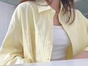 魯雅爾韓系多巴胺黃色防曬襯衫女夏季顯瘦寬松慵懶風(fēng)長袖襯衣開衫外套潮 黃色 M 曬單實(shí)拍圖