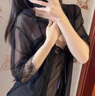浪莎（LangSha）吊帶美背蕾絲純欲性感睡衣女情趣內(nèi)衣后媽包臀裙夫妻調(diào)情約會(huì)戰(zhàn)袍 白色+白絲襪 均碼 (80-140斤) 曬單實(shí)拍圖