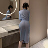 浪莎（LangSha）純欲性感睡衣女情趣內(nèi)衣國風旗袍連體衣包臀裙夫妻調(diào)情約會戰(zhàn)袍夏 旗袍款[長裙+內(nèi)褲] 均碼 70-130斤 曬單實拍圖