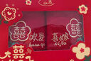 嘻吻樂(lè)結(jié)婚毛巾訂婚新婚一對(duì)紅色喜字女方陪嫁洗臉巾禮盒裝婚慶用品大全 【禮盒裝】歡娶喜嫁刺繡毛巾1對(duì) 曬單實(shí)拍圖