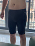 美津濃（MIZUNO）泳褲男士防尷尬大碼長(zhǎng)款5分褲專業(yè)速干抗氯游泳衣裝備B1127黑XL 曬單實(shí)拍圖