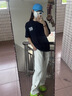 格斯嵐帝休閑褲子男2025春秋季新款痞帥男生垂感直筒闊腿褲長褲休閑褲男 黑色 XL 【120斤-150斤】 曬單實(shí)拍圖