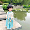 G.DUCKKIDS小黃鴨童裝漢服女童男童套裝夏季新款兒童唐裝夏天六一兒童節(jié)演出 六一兒童節(jié)表演服-裙套裝-aiiomi 120 【建議6-7歲】 曬單實拍圖