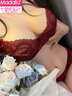 莫代爾純欲蕾絲性感內(nèi)衣女套裝聚攏收副乳超薄本命年紅色透明美背文胸罩 紫色套裝(內(nèi)衣禮盒) 85D (38) 【大胸顯小】 曬單實(shí)拍圖