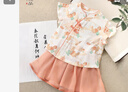 漢宮優(yōu)品女寶寶漢服套裝短袖唐裝夏季薄款分衣服兩件套超仙國(guó)風(fēng)女童旗袍 絲綢之路 100 曬單實(shí)拍圖