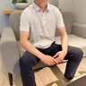 莫代爾高端桑蠶冰絲垂感九分西褲男夏季薄款高彈力男士休閑褲商務直筒褲 深藍色(九分褲) 桑蠶絲 34 145-160斤 曬單實拍圖