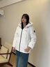 波司登（BOSIDENG）新款羽絨服七夕禮物女款保暖防風(fēng)舒適顯瘦短款厚冬季外套 糙白|8003-白噪清冷風(fēng) XL 175/96A 【130斤-140斤】 曬單實拍圖