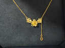 中國黃金（CHINA GOLD）黃金項(xiàng)鏈女士足金三生花項(xiàng)鏈花朵吊墜七夕情人節(jié)禮物送女友老婆 足金三生花項(xiàng)鏈約3.9g*甄選禮盒 曬單實(shí)拍圖