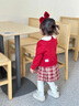 G.DUCKKIDS小黃鴨童裝女童連衣裙套裝秋裝新款中小童春秋季開(kāi)衫百褶裙套裙子 紅色 120 適合110-120cm年齡6-7歲 曬單實(shí)拍圖