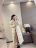 TKSY2025冬季新款羽絨服鴨絨女加長款超長加厚過膝到腳踝東北超厚 米白色 L 曬單實(shí)拍圖