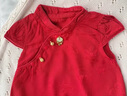 G.DUCKKIDS小黃鴨包屁衣嬰兒滿月衣服夏季周歲禮服女寶寶公主哈衣國(guó)風(fēng)連體衣 鈴鐺紅色 66cm 尺碼0-3個(gè)月6斤-12斤 曬單實(shí)拍圖