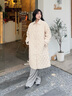 波司登（BOSIDENG）2025新款輕薄90鵝絨服女長(zhǎng)款小香風(fēng)菱格襯衫領(lǐng)保暖外套B250134188 柔光淺米|8F29 M 165/88A 體重約110-120斤 曬單實(shí)拍圖