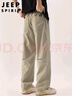 JEEP SPIRIT吉普冰絲休閑褲男夏季涼感寬松直筒戶外傘兵工裝褲子 卡其  2XL  曬單實拍圖