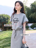 香影灰色休閑運動套裝女2025夏裝新款泡泡袖t恤衛(wèi)裙半身裙兩件套 中灰 XL 170/92A/125-140斤 曬單實拍圖