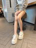 妙麗（Millies）品牌透氣小白鞋女網(wǎng)面鏤空運(yùn)動(dòng)休閑女鞋2025夏季新款松糕厚底板鞋 白色 36 曬單實(shí)拍圖
